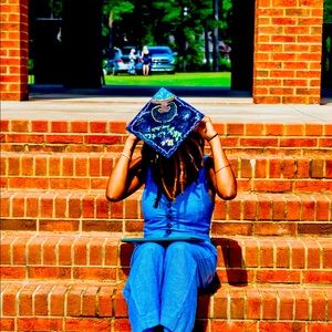White and blue romper